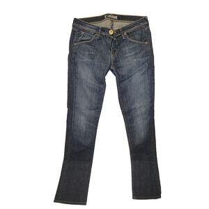 Hudson Jeans Women's Size 26 Blue Mid Rise Skinny Med-Dark Wash Denim USA Made